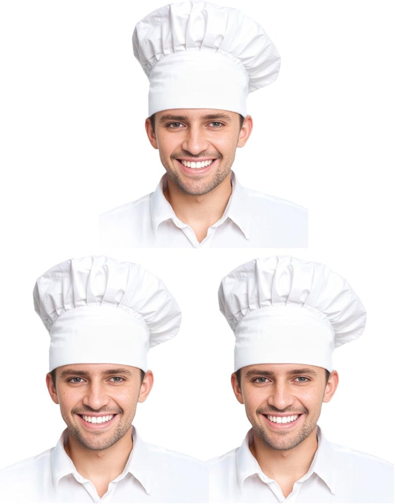 Xeoxarel Chef's Hats Adjustable Elastic Baker Kitchen Cooking Chef Cap for Adult/Kids - Image 1